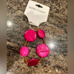 Ashley Cooper pink beaded bracelet stretch